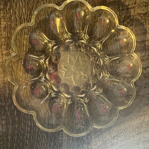 Anchor Hocking clear glass deviled egg plate